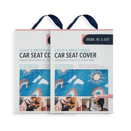 Bebe au Lait Classic Muslin Car Seat Cover -Perfect Baby Car Seat Covers for Babies, Car Seat Canopy, Unisex Baby Car Seat Cover- Easy Snap Straps, Fully Zippered Opening, Breathable- Hello Sunshine