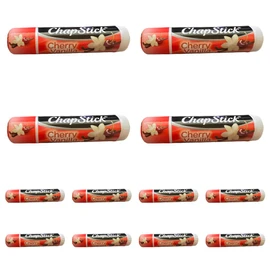 ChapStick Cherry Vanilla Flavored Skin Protectant Lip Balm - Great for Moisturizing & Hydrating Chapped, Cracked, Dry Lips – 0.15oz (4g) Each, 12 Sticks
