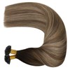 Moresoo Real Hair Bondings Ombre Brown Hair Extensions U-Tip Extensions
