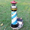 18" Solar Lighthouse with Rotating Beacon,Big Solar Powered Lighthouse,Outdoor Lighthouse