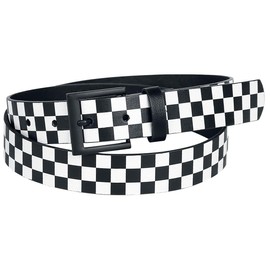 RED by EMP Unisex Black and White Checkerboard Belt, black/white