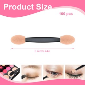 100 Stück Lidschatten Applikator, Lidschattenpinsel, Make-up Applikator Pinsel, Kosmetische Pinsel, Professionelle Doppel-kopf Lidschatten Augenstäbe Pinsel für Frauen Make-Up