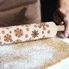 Christmas Wooden Rolling Pins Engraved Embossing Dough Pin with Snowflake