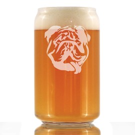 English Bulldog - Beer Can Pint Glass Gifts for Men & Women - Fun Unique Bulldogs Decor
