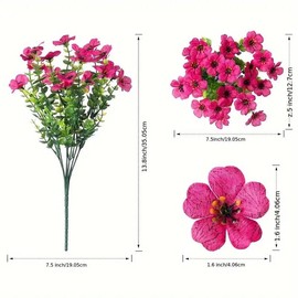 Artificial Flower (12/24pcs/set), UV Resistant Colorful Fake Flower, Decorative Bouquet for Home Decor Garden Party Wedding Decor