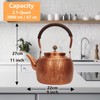Kkekos Handmade Copper Kettle Copper Teapot for Stovetop 2000ml (Type1)