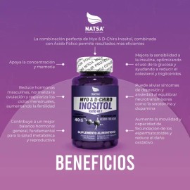 Myo & D-chiro Inositol 40:1, 100 Cápsulas, Ultra Concentrado, Combinación Perfecta, Equilibra tu Sistema Hormonal, Fertilidad, Ayuda al Sindrome de Ov