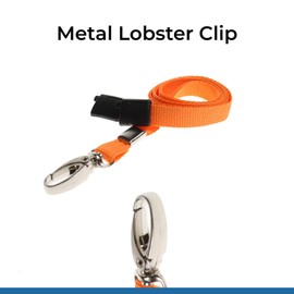 PCL Media Ltd | ID Lanyard Neck Strap with Metal Clip and Breakaway Safety Clip, Orange- Badge Lanyard