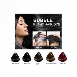 Beirou 200 ML Bubble Hair Dye,Natural New Botanical Bubble Hair Dye Hair Dye Shampoo for Women Men. (Wine Red)