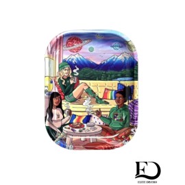 New Metal Rolling Tray - Toking girls - Small - 7" x 5.5" Premium Gift  - [S04]