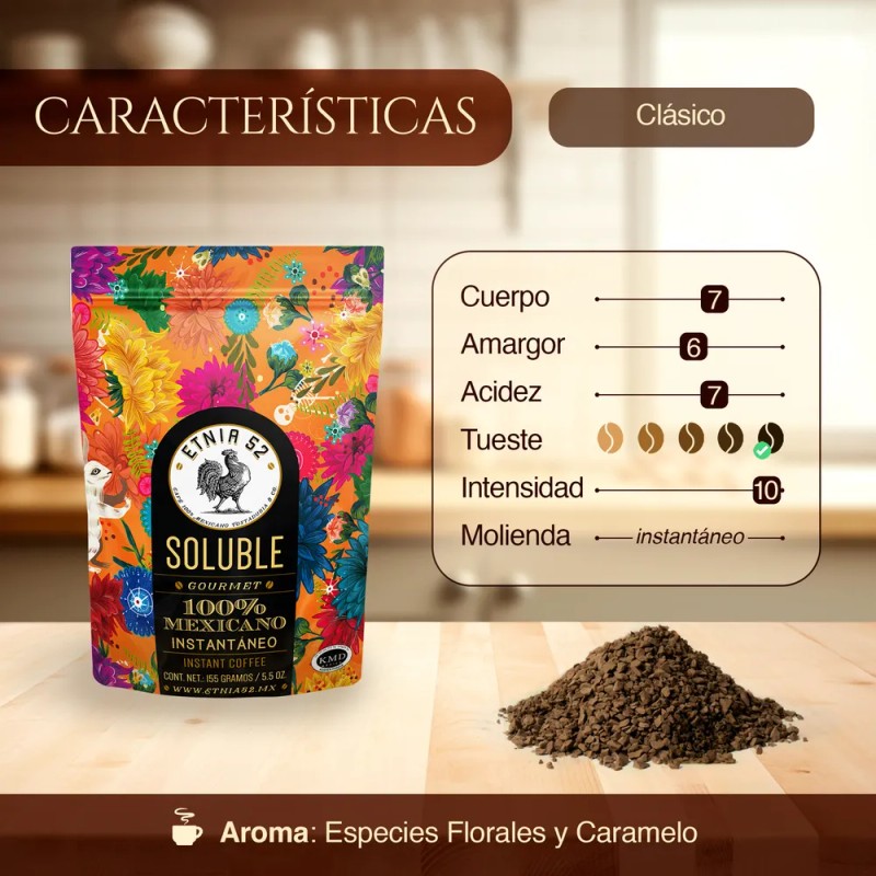 Café Soluble Instantáneo Y Aglomerado, Etnia 52 - 155 Gr