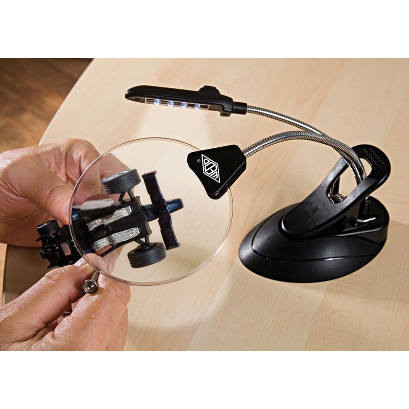 Wedo Desk Magnifier with LED - Black