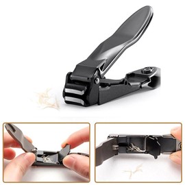 Splash-Proof Metal Nail Clipper with Sturdy Blade Stainless Steel Nail Clipper Set (Metal Silver) 2ea