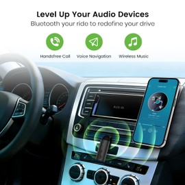 ZOACHII Bluetooth 5.4 Car Aux Adapter, Bendable 3.5mm Audio Jack
