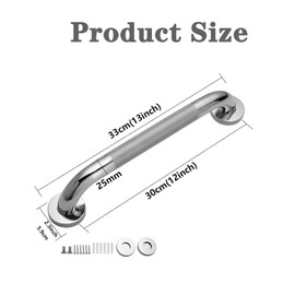 Shower Handles, Non-Slip Shower Handles, 30 cm, Stainless Steel for Disabled People, Elderly, Pregnant Women and Children, Pack of 2