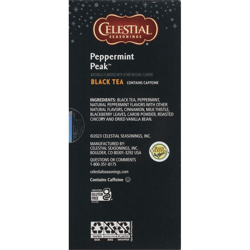 Celestial Seasonings Peppermint Peak Black Tea, 20 Tea Bags