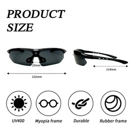 Yunova Cycling Glasses for Men and Women - Polarized Sports Sunglasses with Photochromic Lens, UV400 Protection, Impact Resistant, Prescription Frame Compatible, Ideal for Road Bike and