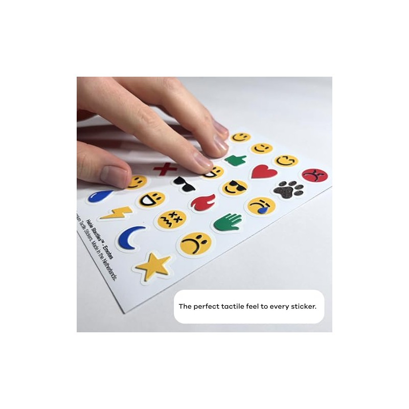 Tactile Emoji Stickers - 24 Emotional Relief Stickers for Blind