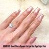 NOVO OVO Short Square Nail Tips 150Pcs Cat Eye, Light