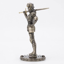 Veronese Design 9 1/2 Inch Tall Steampunk Female Knight in Armor Cold Cast Bronzed Resin Sculpture Fantasy Collectible