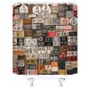 Jingjiji Car Shower Curtain Old License Plate Rusty Metal Sign