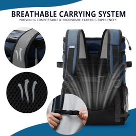 COOLREX COOLREX Large Backpack Cooler Navy Blue 36 Can Cooler Backpack with 2 Insulated Compartments Leak Proof Waterproof Travel Backpack, Camping Beach Picnic Lunch Thermal Bag for Women and Men