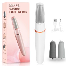 Electric Foot Callus Remover, ZABOUL Callus Remover for Feet Rechargeable Portable Pedicure Tool Kit, Smooth Pedicure Wand for Feet Care, Removes Dry Hard & Dead Skin Ideal Gift (White)