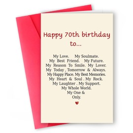 Funny 70th Birthday Card For Grandad Grandma, Romantic 70 Year Old Card For Husband Wife, Love Anniversary Card For Dad Mom, 70th Birthday Gifts Idea For Men