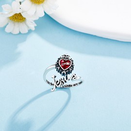 UCADRIT Scared Heart Rings for Women 925 Sterling Silver Jesus Ring Catholic Jewelry for Mom, Sterling Silver, No Gemstone