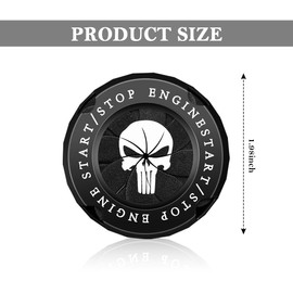 Stylish Car Push Start Button Cover,Spin Type Zinc Alloy Push to Start Button Cover for Car Decor,Universal Engine Start Button Cover Interior Car Accessories for Car Truck SUV (Skull Black)