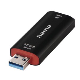 Hama Video Capture Card 4K HDMI to USB 3.0 Video Recording Card (for Direct Recording SLR Camera, Camcorder or Action Cam with PC, Connect Laptop for Live Streaming, Gaming, Video Conferencing)