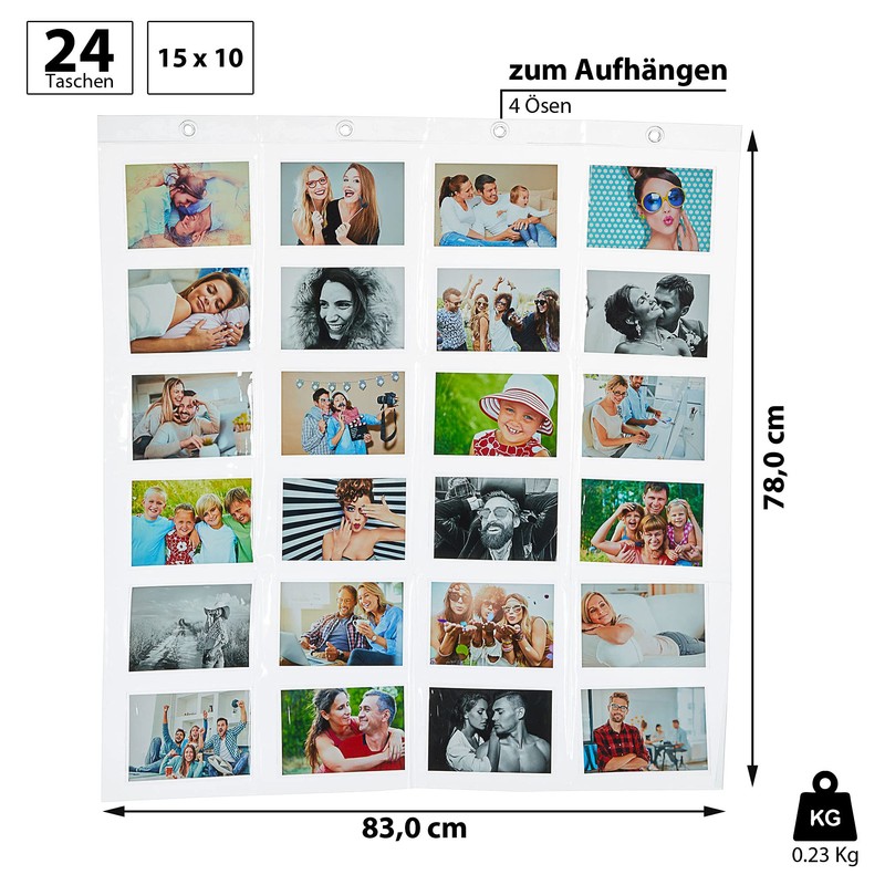 Cepewa Photo Curtain with 24 Pockets, 15 x 10 Landscape