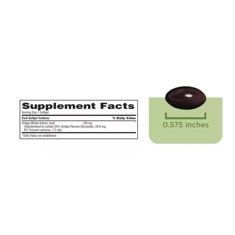 Trunature Ginkgo Biloba supplement Herbal extract 340 Softgels 120mg