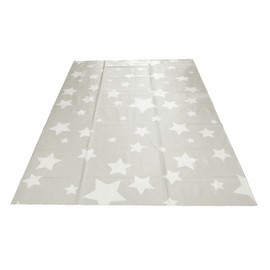 Large Highchair No Mess Splash Mat/Table Protector - Light Grey Stars
