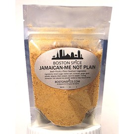 Boston Spice Jamaican Me Not Plain Handmade Gourmet Caribbean Jerk Dry Rub Seasoning Blend Soups Stews Pork Beef Steak Ribs Poultry Chicken Vegetables BBQ Grilling Smoker Oven 1 Cup 5.3oz/150g