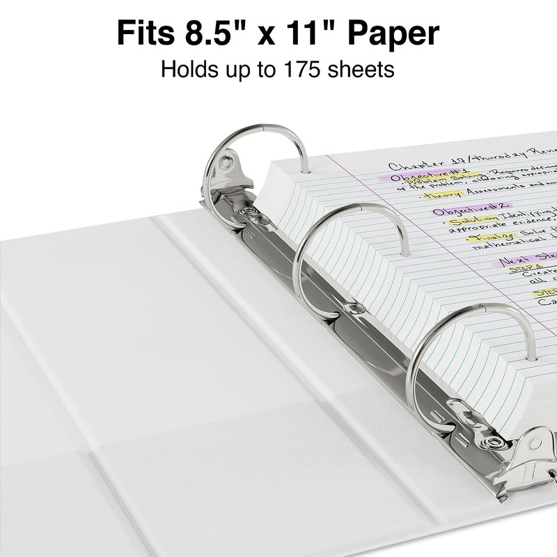 Staples 374815 1-Inch Simply View Binders with Round Rings White
