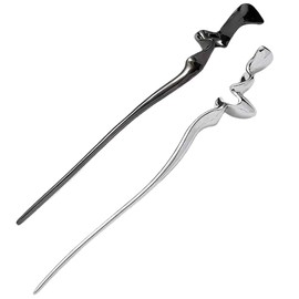 minkissy Elegant Retro Metal Hairpin Set of 2 Women's Hair Forks Bridal Hair Sticks for Bun Delicate and Vintage Style Random Color