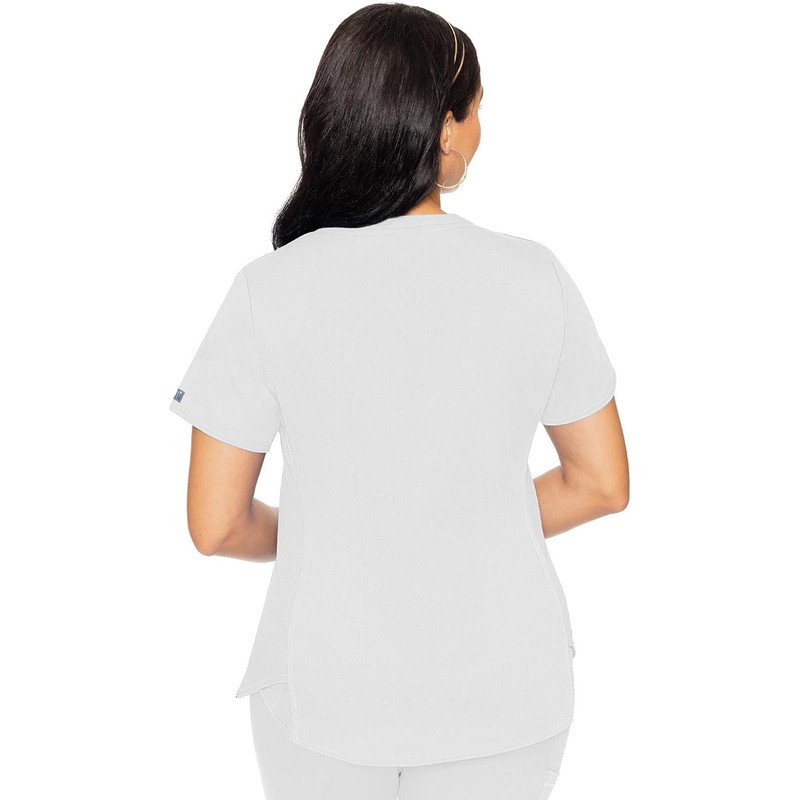 Med Couture V-Neck Scrub Top for Women with 4 Pockets,