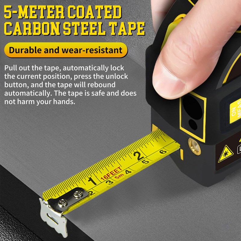 4 in 1 Digital Laser Tape Measure,16FT/5m AutoLock Tape Measure,131FT/40m