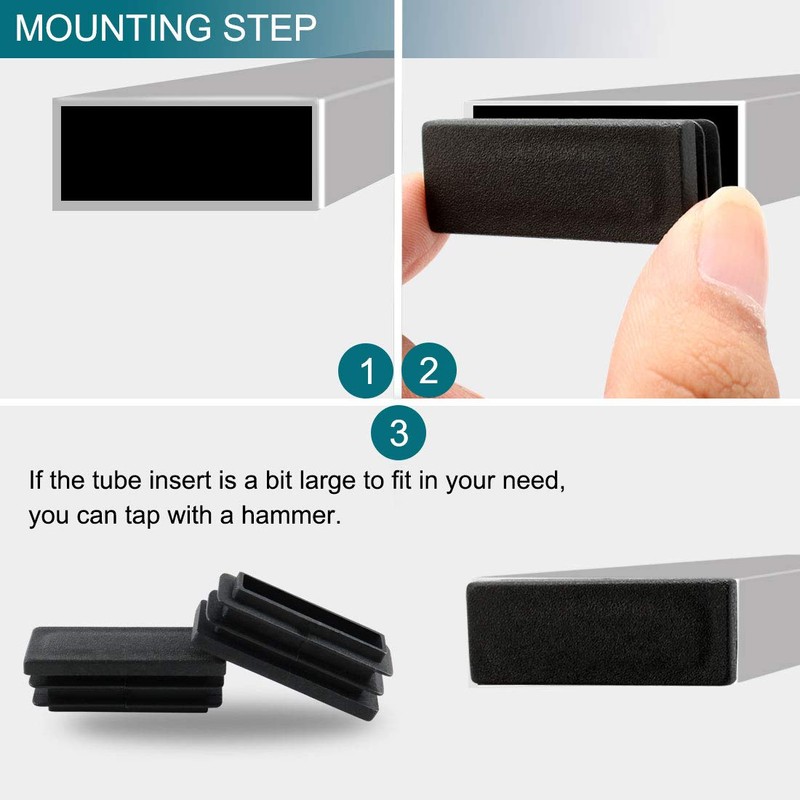 sourcingmap 21pcs 15 x 40mm Plastic Rectangle Ribbed Tube Inserts