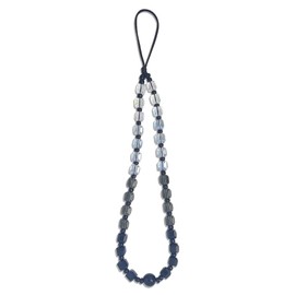 AGEN KGEN Cute Phone Charm Handmade Exquisite Beaded Phone Lanyard Wrist Strap Pink Cell Phone Chain Phone Charms Strap for Women (Black Crystal)