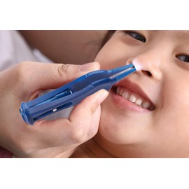 Binnan Baby Nose Clip with LED Light, Baby Nose Clip Round Head Cleaning Tools for Ear, Mouth, Nose and Belly Button (Blue)