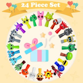 Gensly 24 Pieces Colourful and Strange Figures Large Eyes 4-5 cm Mini Toy for Children Cartoon Game Character Collectible Ornament for Fans