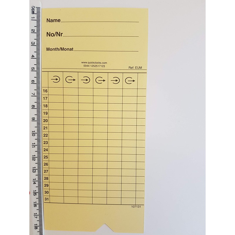 QuickClocks Clocking Cards (Monthly) (100)