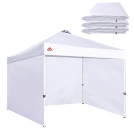 JANCANOPY Instant Canopy Sidewalls for 10x10 Canopy Tent Straight Leg Frame, 3 Pack White SunWalls Only, Canopy Tent NOT Included