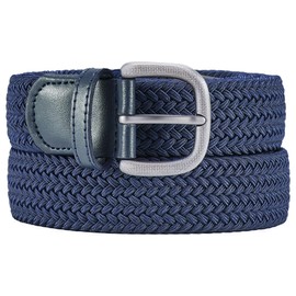 Bluecton Men Plus Size Belt Braided Stretch Blue Big and Tall Elastic Belts Mens 55inch