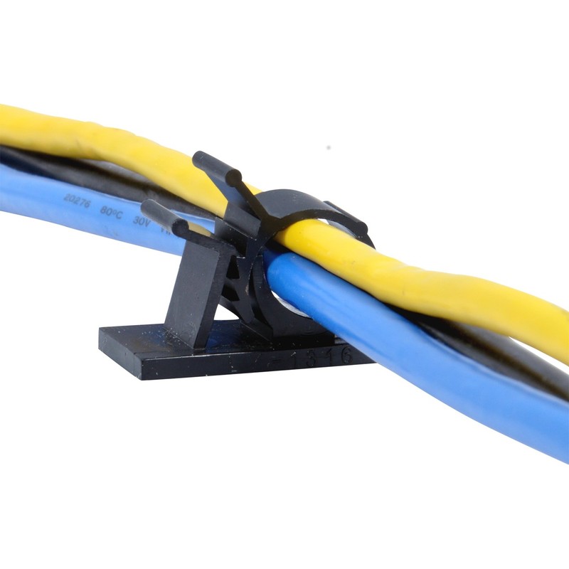 JacobsParts V1 Adhesive Cable Management Clips, 0.5 Inch Adjustable Clamp,