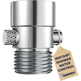HammerHead Showers® Solid Metal Shower Head Shut Off Valve - Chrome - Brass Shower Head Valve Reduces Flow To A Trickle - Universal Shower Shut Off Valve - Plumbing Code Compliant