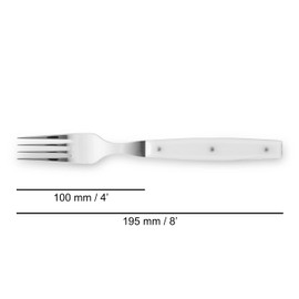Arcos Besteck - Tischgabel - Edelstahl 18/10 - Größe 195 mm - Griff aus Nylon Farbe Weiß
