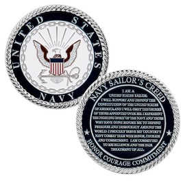 US Navy Sailor's Creed Challenge Coin - Honoring Navy Service with Pride